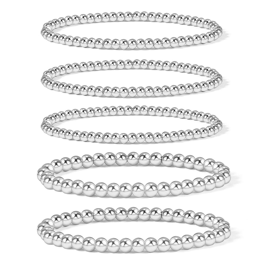 Sakerplus Gold Beaded Ball Bracelet Set