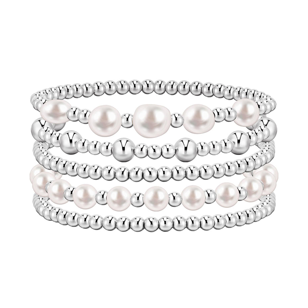 Sakerplus Gold Beaded Ball Bracelet Set