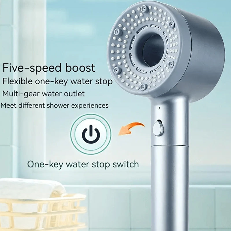 SAKER® Double Powerful Supercharged Five-Speed Shower Head