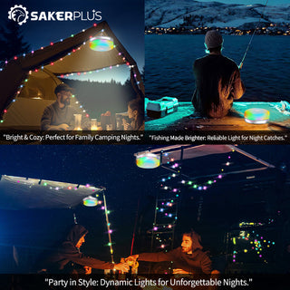 Sakerplus Rechargeable Outdoor Camping String Lights