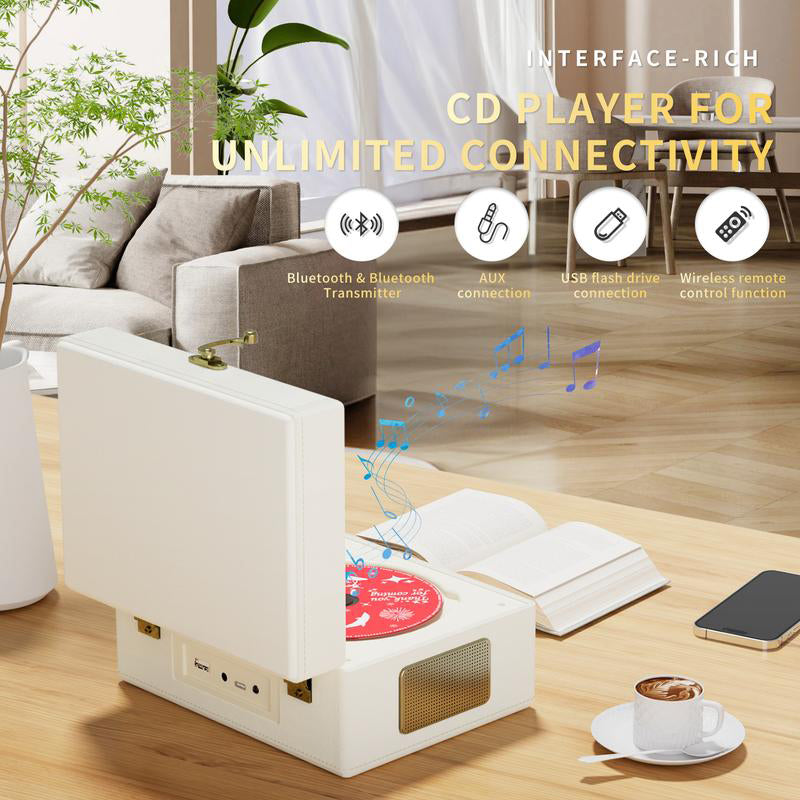 Sakerplus Rechargeable Leather CD Player