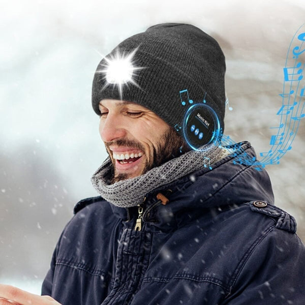 Sakerplus® Bluetooth Beanie with LED Light & Removable Speakers