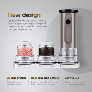 Sakerplus Rechargeable Electric Salt Pepper Grinder Set