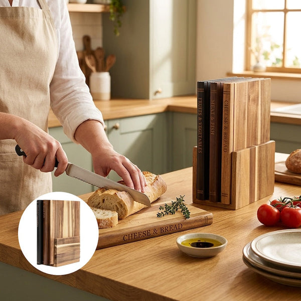 Sakerplus® Acacia Wood Double-Sided Serving Board