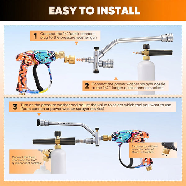 Sakerplus® Dual Function Pressure Washer Foam Cannon