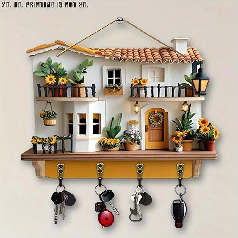 Sakerplus® Sunflower Cottage Wooden Key Holder