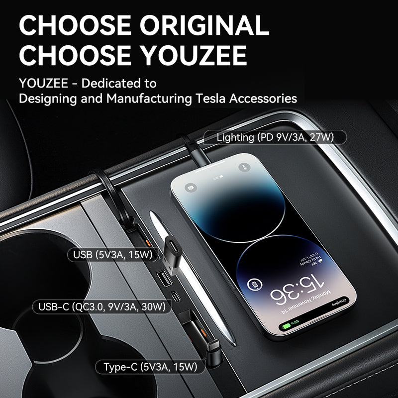 Sakerplus Tesla Model 3 Y USB Hub