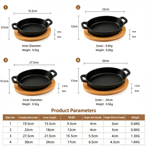 Sakerplus® Small Cast Iron Skillet Set