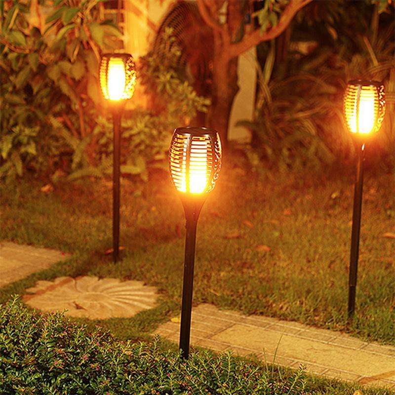 LED Solar Path Torch Light Dancing Flame Lamp