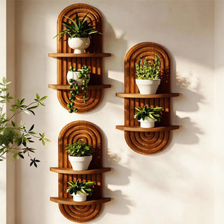 Sakerplus® Boho Arched Wooden Wall Shelf