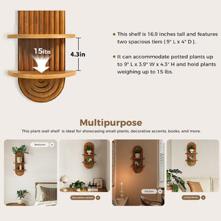 Sakerplus® Boho Arched Wooden Wall Shelf