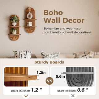 Sakerplus® Boho Arched Wooden Wall Shelf
