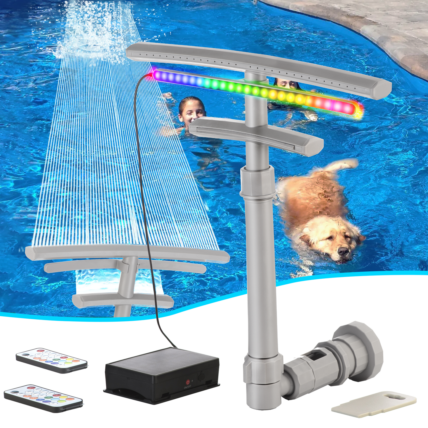 Sakerplus Pool Fountain for Above and Inground Pools