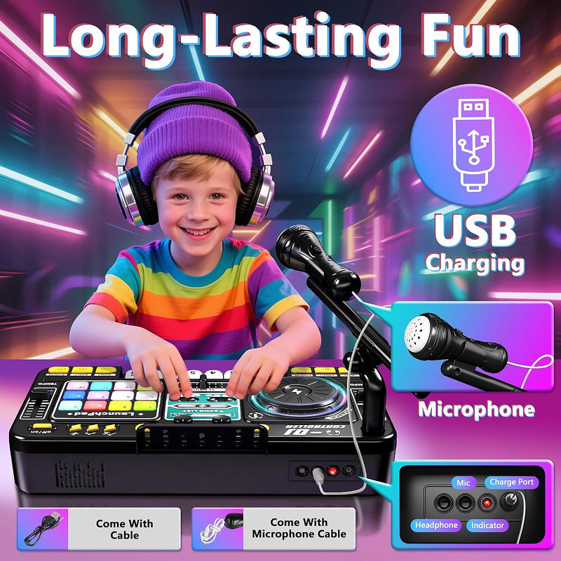 Sakerplus® Kids DJ Mixer Table With Microphone