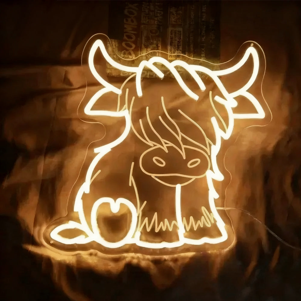 Sakerplus® Highland Cow LED Neon Light