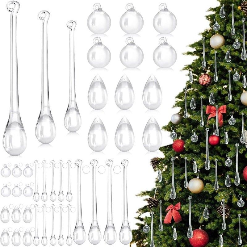 Sakerplus® Clear Acrylic Christmas Tree Ornaments