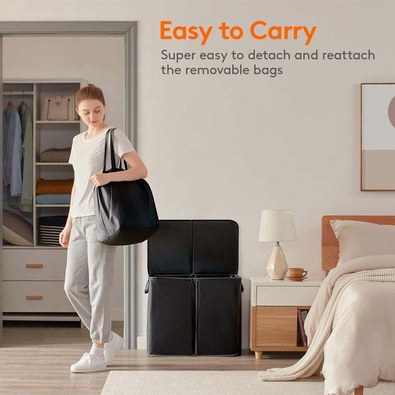 Sakerplus Double Laundry Hamper with Lid