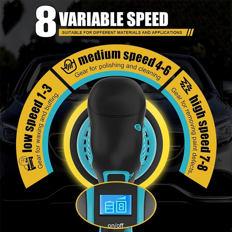 Sakerplus 8-Speed Cordless Car Polishing Machine