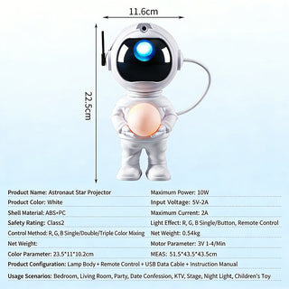Sakerplus® 3 In 1 Astronaut Galaxy Projector