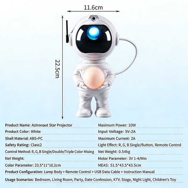 Sakerplus® 3 In 1 Astronaut Galaxy Projector