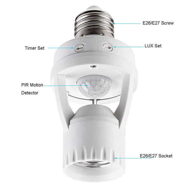 Sakerplus® Motion Sensor Light Socket Adapter