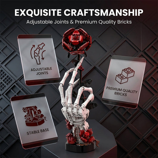 Sakerplus® Skeleton Hand Rose Building Block Set