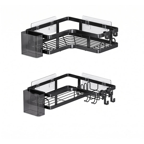 Sakerplus® Drill-Free Bathroom Corner Shelf Set