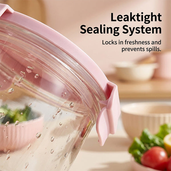 Sakerplus® Lidded Glass Food Storage Bowl Set
