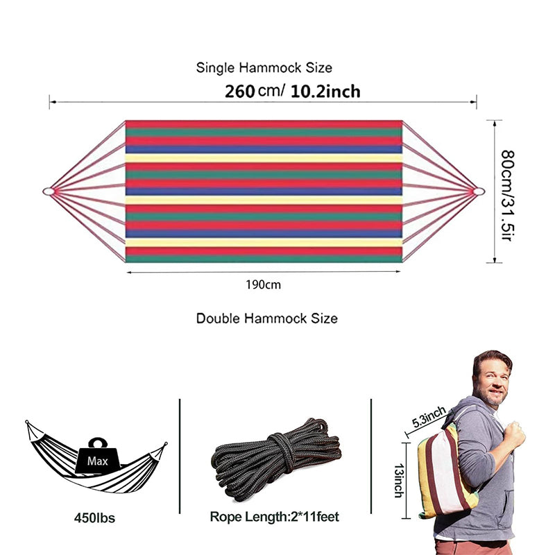 Sakerplus Brazilian Double Hammock with Ropes