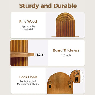 Sakerplus® Boho Arched Wooden Wall Shelf