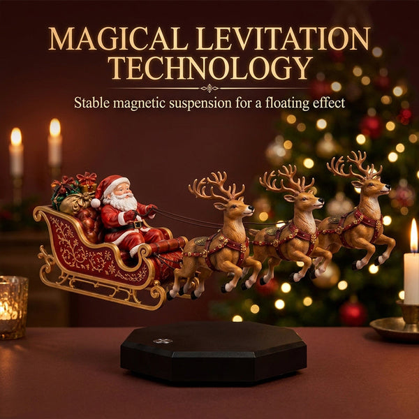 Sakerplus® Magnetic Floating Santa Sleigh Display