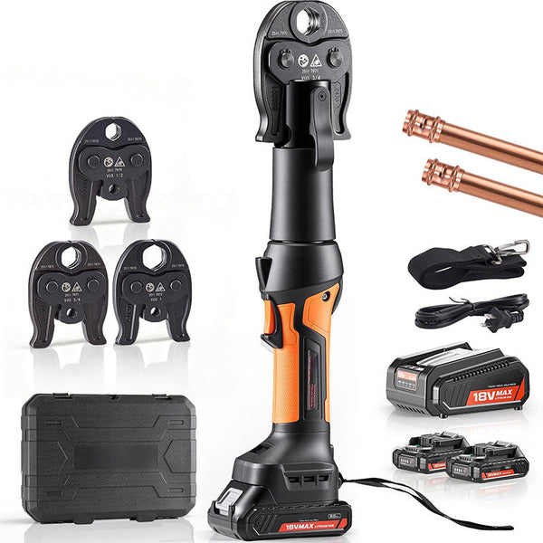 Sakerplus® Cordless Hydraulic Pipe Crimping Tool Kit