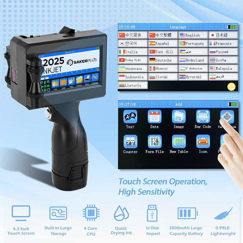 Sakerplus Handheld Inkjet Printer Gun Portable