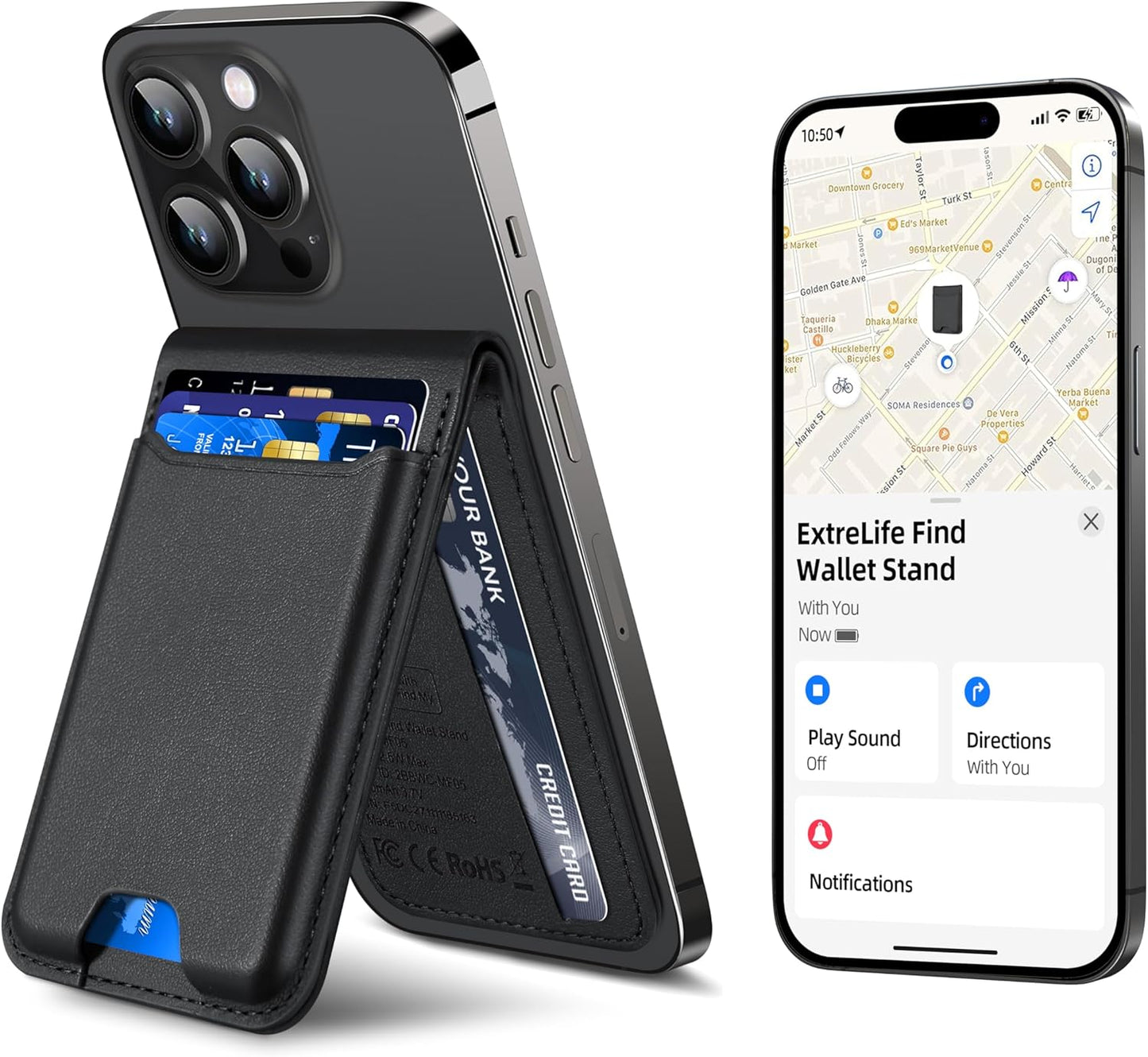 Sakerplus Magnetic Wallet With Adjustable Stand