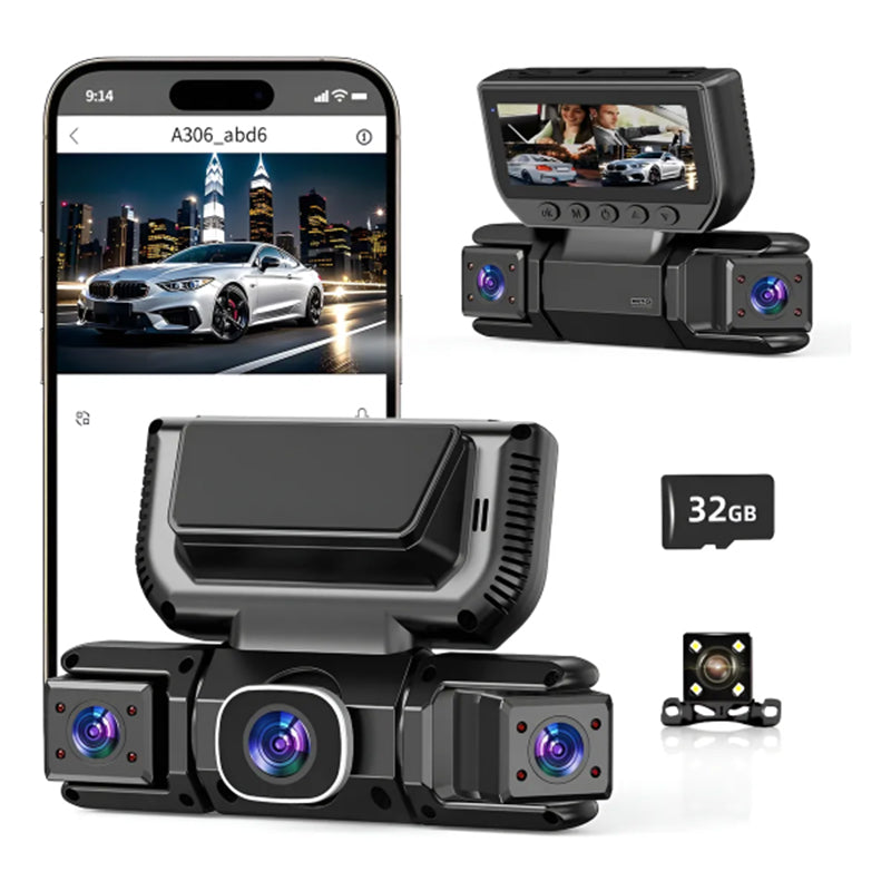 Sakerplus® 4 Channel Dash Cam Front Rear