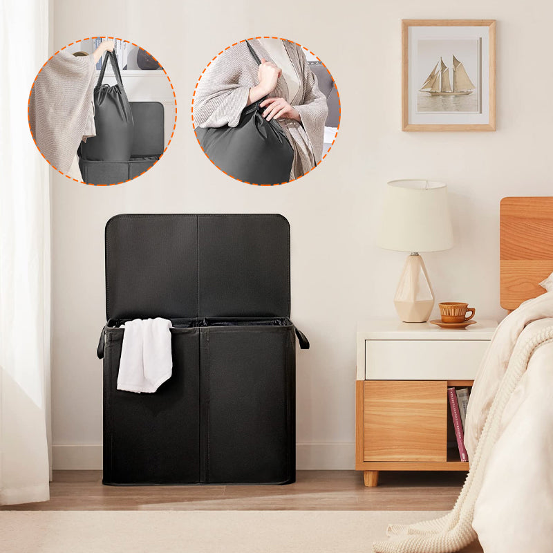 Sakerplus Double Laundry Hamper with Lid