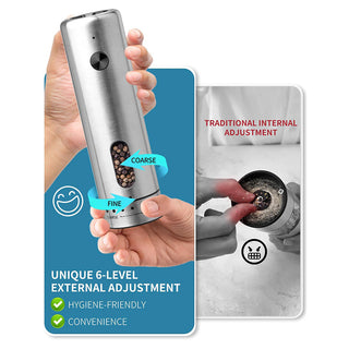 Sakerplus Electric Salt and Pepper Grinder Set with Charging Base