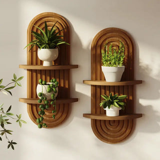 Sakerplus® Boho Arched Wooden Wall Shelf