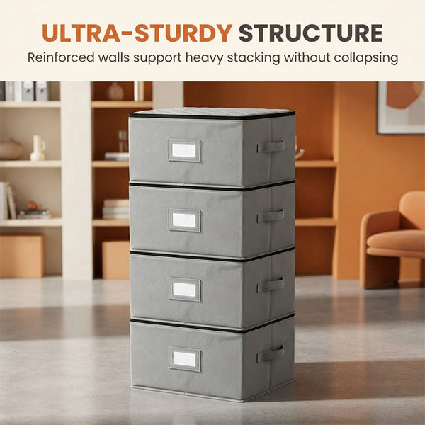 Sakerplus® Stackable Drinkware Storage Box With Dividers