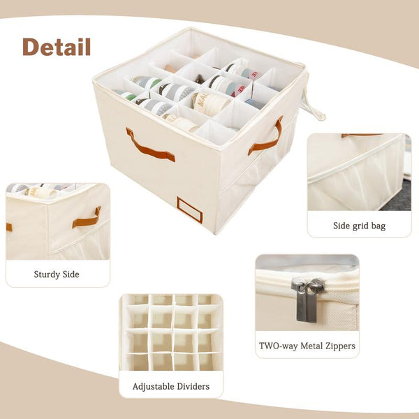 Sakerplus® Fabric Shoe Storage Organizer Bin Box