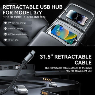 Sakerplus Tesla Model 3 Y USB Hub