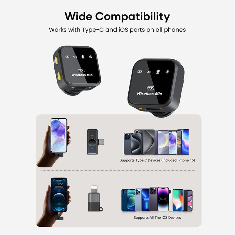 Sakerplus Wireless Lavalier Microphone with Case