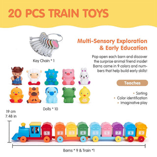 Sakerplus® Toddler Montessori Farm Learning Train Set