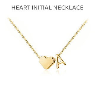 Sakerplus® 18K Gold Heart Initial Necklace