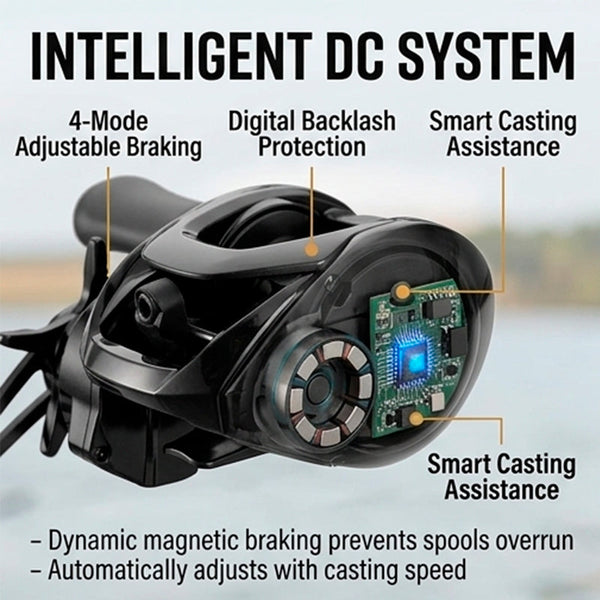Sakerplus® Digital Braking High Speed Fishing Reel