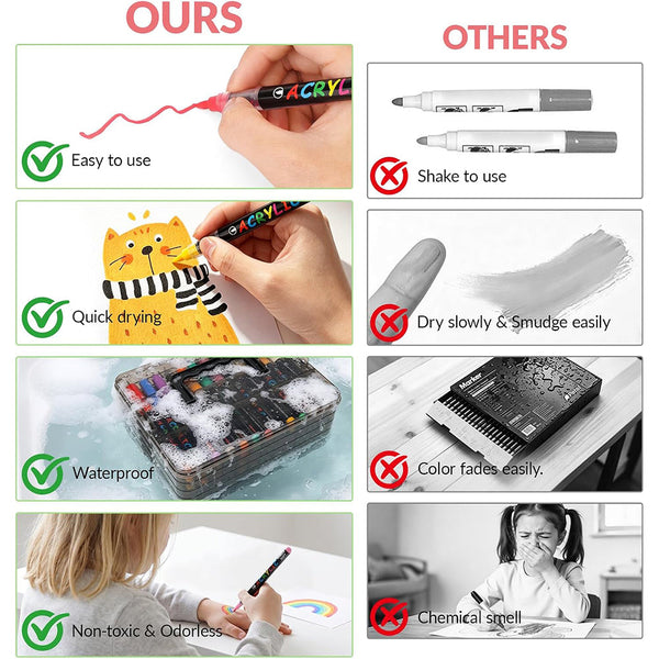 Sakerplus® Acrylic Paint Marker Pen Set