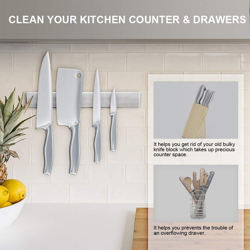 Sakerplus Magnetic Stainless Steel Knife Holder