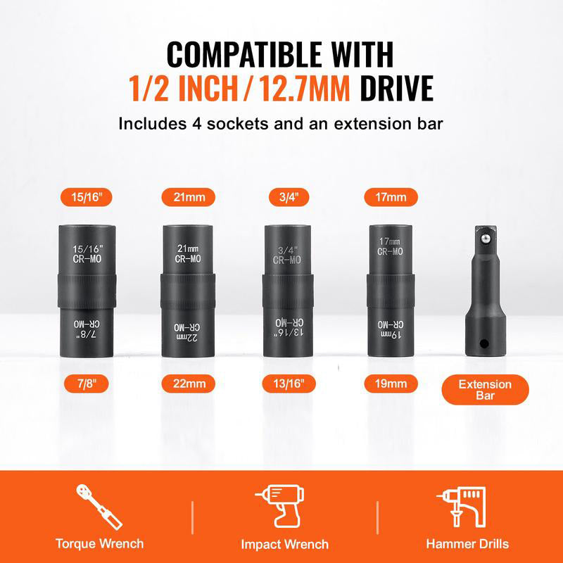 Sakerplus Flip Socket Set for Lug Nuts