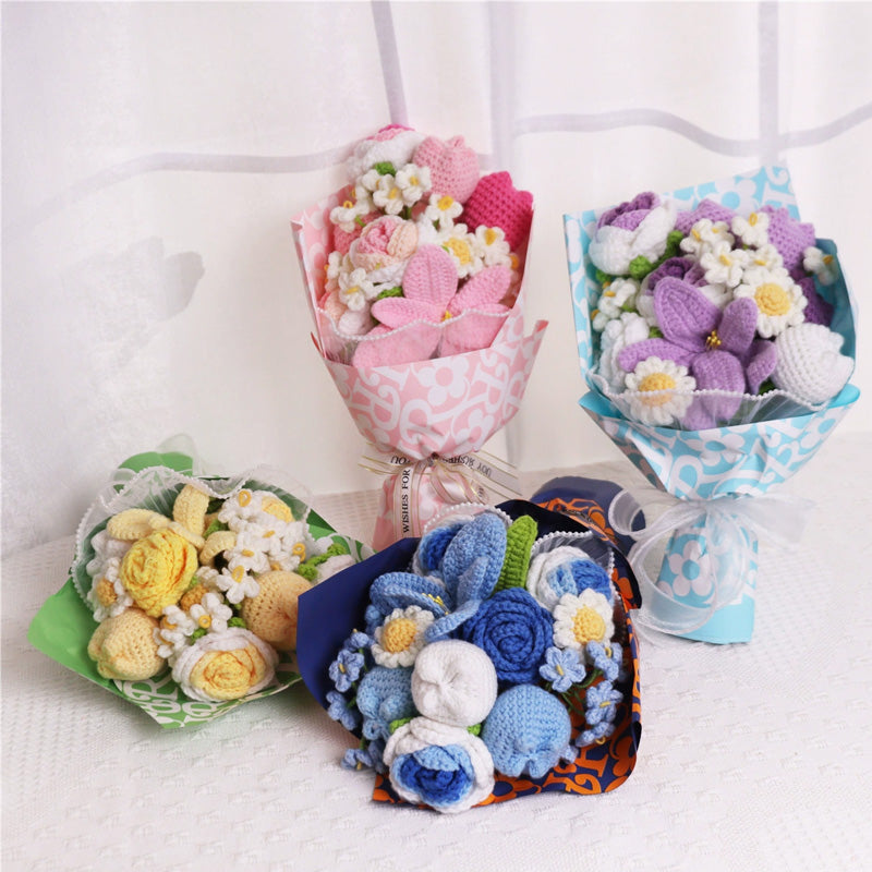 Sakerplus Crochet Flower Gift Bouquet Decoration