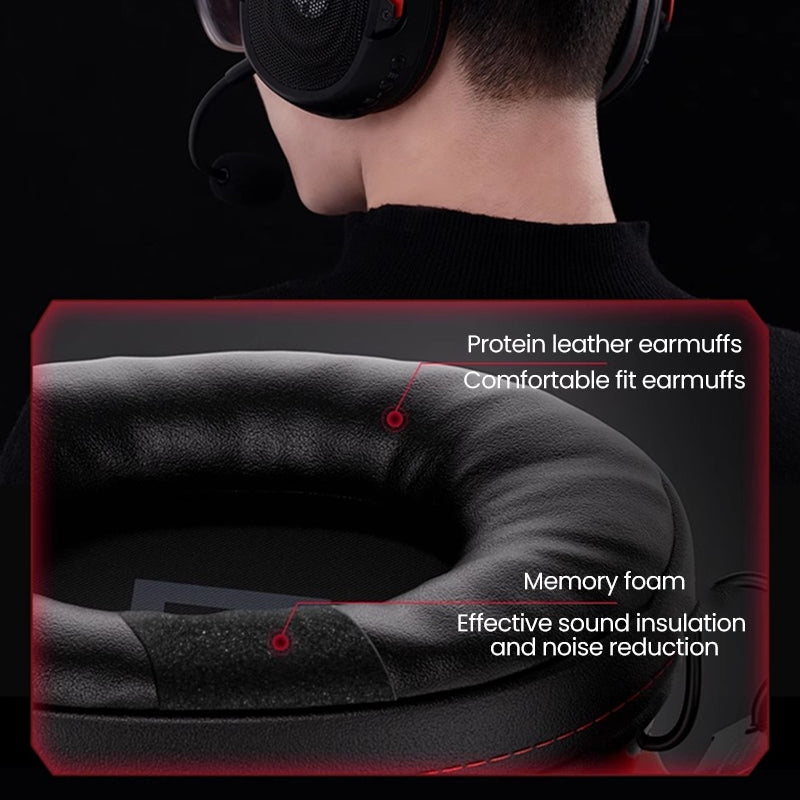 Sakerplus® Wireless Gaming Headset RGB Noise Canceling